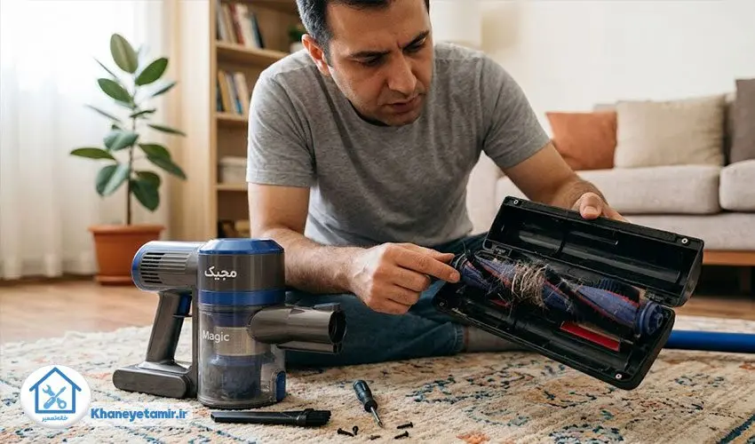 چرا برس یا غلتک جاروشارژی مجیک نمی چرخد؟